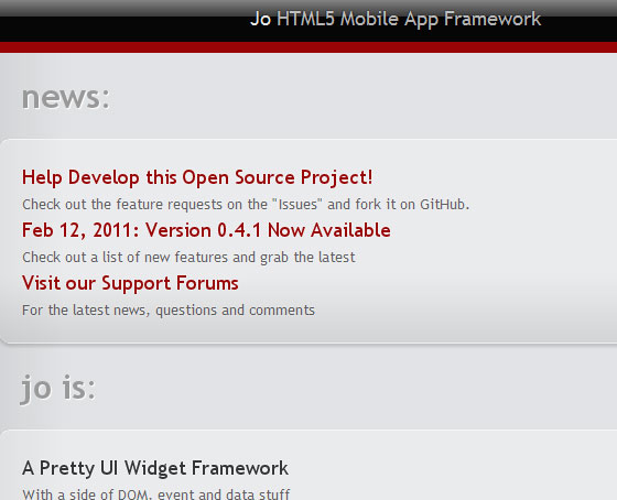 Jo App Framework