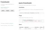 学习教程JQUERY教程 一个简单的冻结HTML表格标题jQuery插件Freezeheader