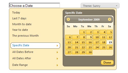 jQuery Interactive Date Range Picker